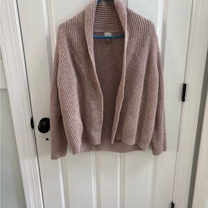 A New Day Ribbed Open-Front Cardigan - Dusty Rose